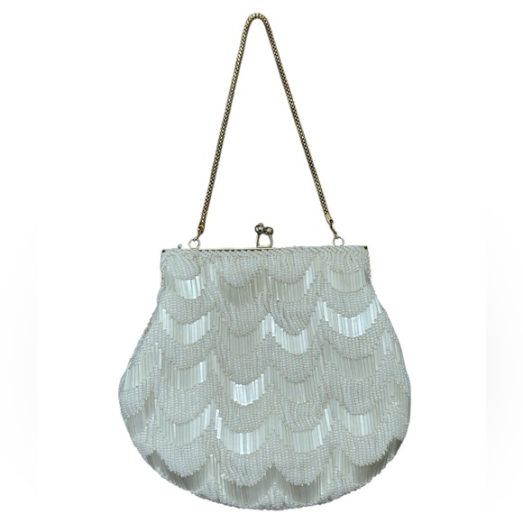 Vintage White Beaded Bag - Picture 2 of 6